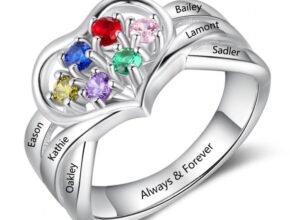 Personalized birthstone rings